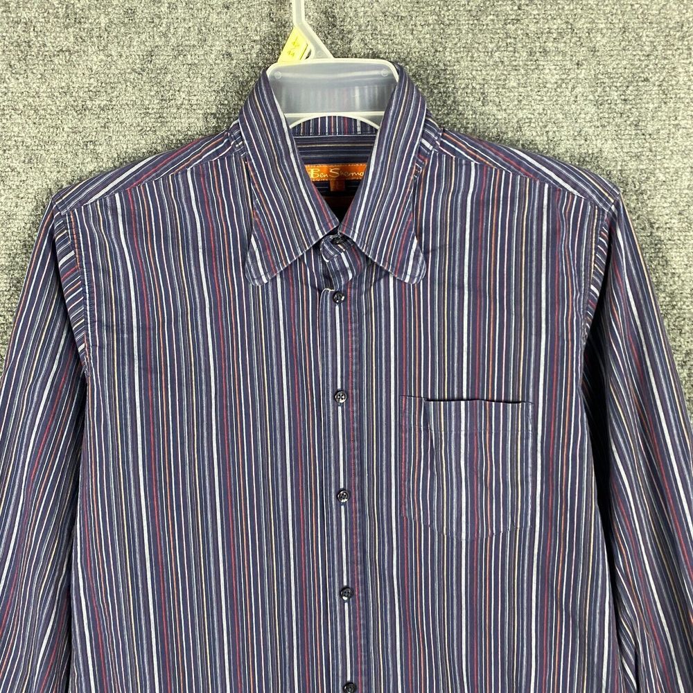 Ben Sherman Dress Shirt Men's Large Vintage Fit Long Sleeve Striped Adults - Picture 2 of 8